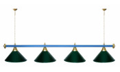 Лампа STARTBILLIARDS 4 пл. RAL (плафоны голубые,штанга голубая)